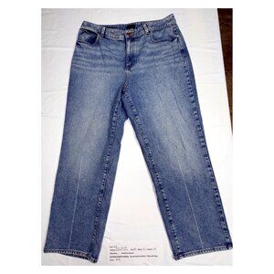 Talbots High Waisted Wide Leg Jeans 14P Light Wash Denim